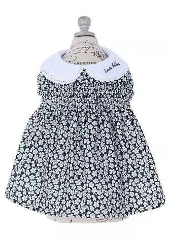 LAURA ASHLEY<br>スモッキング刺繍ワンピース(BK)