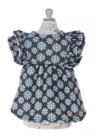 LAURA ASHLEY<br>ショルダー フリル ワンピース(BK)